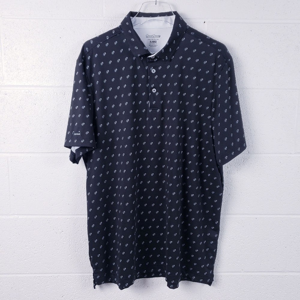 Good Good The Elite Polo Black Logo Short Sleeve Golf Shirt Men's Size XL - Picture 2 of 7